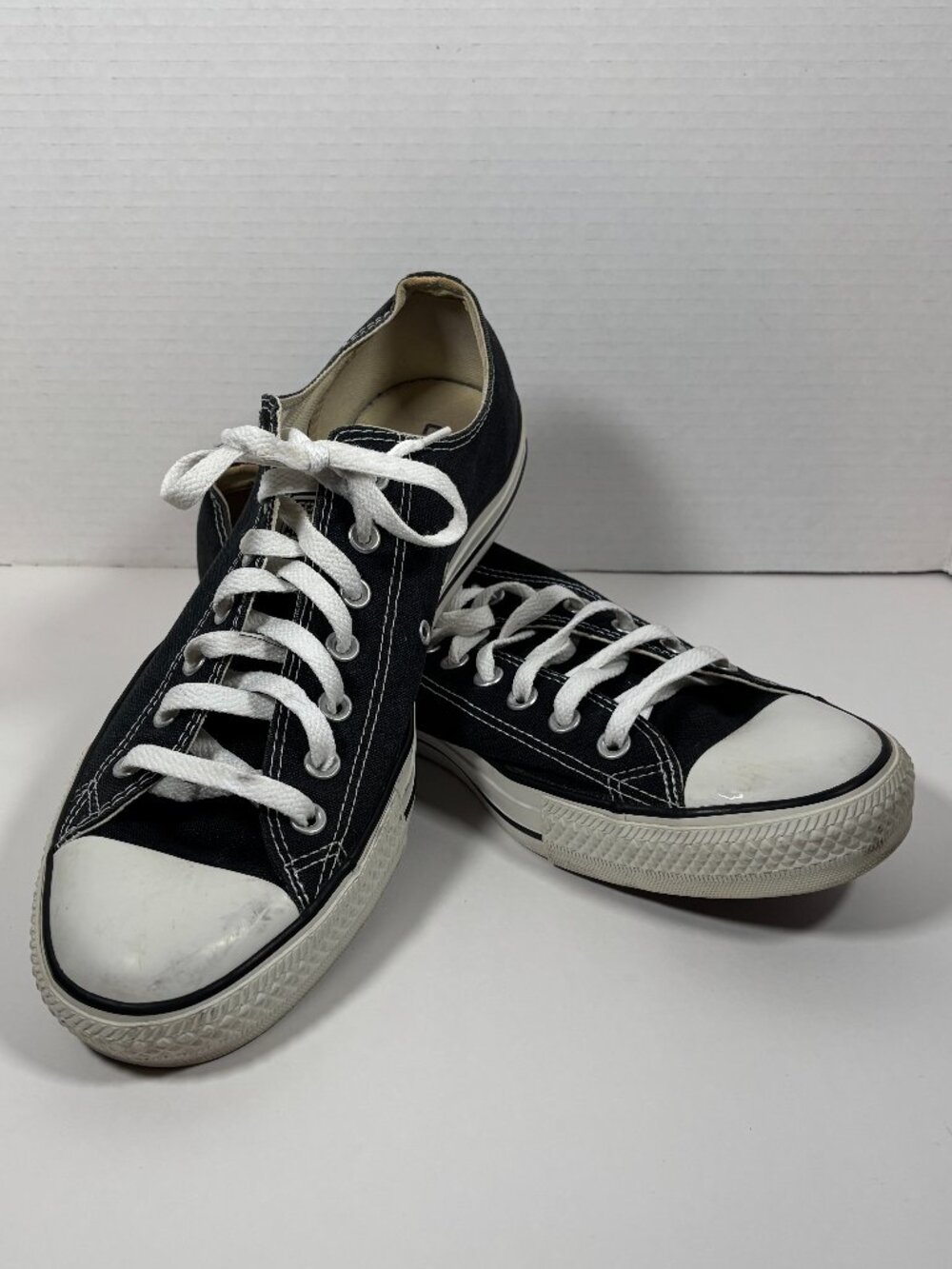 Converse ALL STARS Black Canvas Sneakers, Men's 12, Women's 14